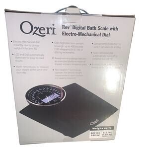 Ozeri Rev Digital Bath Scale with Electro-Mechanical Dial Black